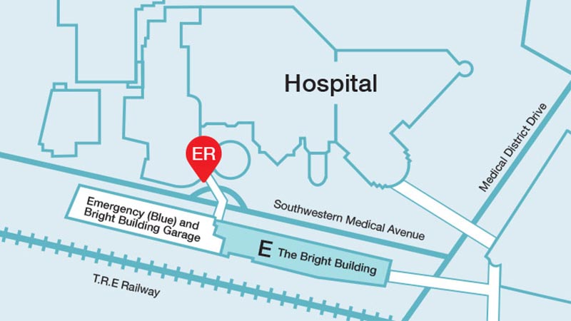 Mapa de la sala de urgencias del Departamento de Urgencias de Children's Health en Dallas
