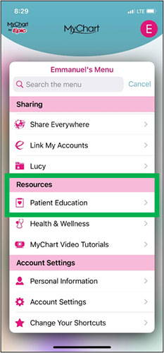 Captura de pantalla de Patient education mobile