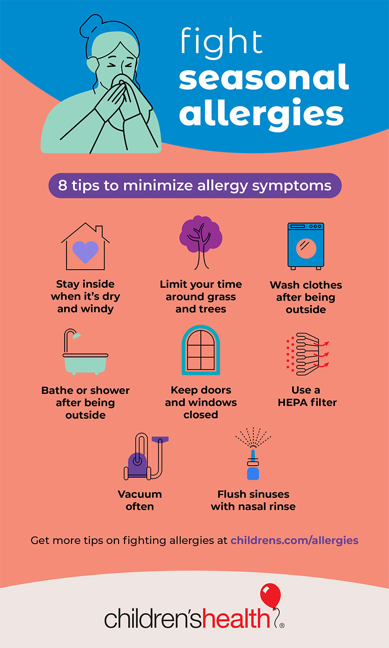 Ochos consejos para minimizar las alergias estacionales en los niños.