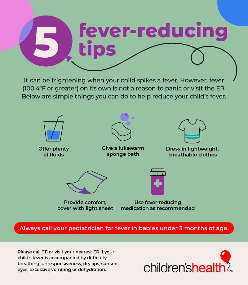 Infografía de Cinco consejos para bajar la fiebre
