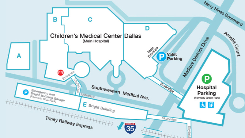 Estacionamiento en el Centro médico Children’s de Dallas