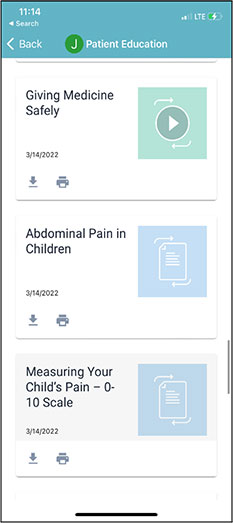 Captura de pantalla de Patient education
