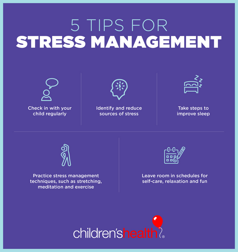 Cinco consejos para el control del estrés en adolescentes y niños.