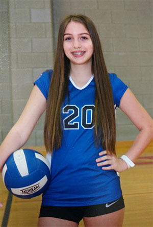 Amanda con uniforme de voleibol